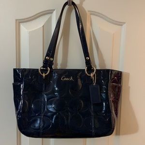 Coach Blue Patent Leather Tote